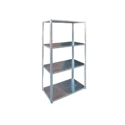 Etagère 4 tablettes L75xP30xH150 cm Acier zingué Résistance 40kg BRIXO