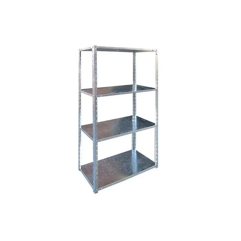 Etagère 4 tablettes L75xP30xH150 cm Acier zingué Résistance 40kg BRIXO