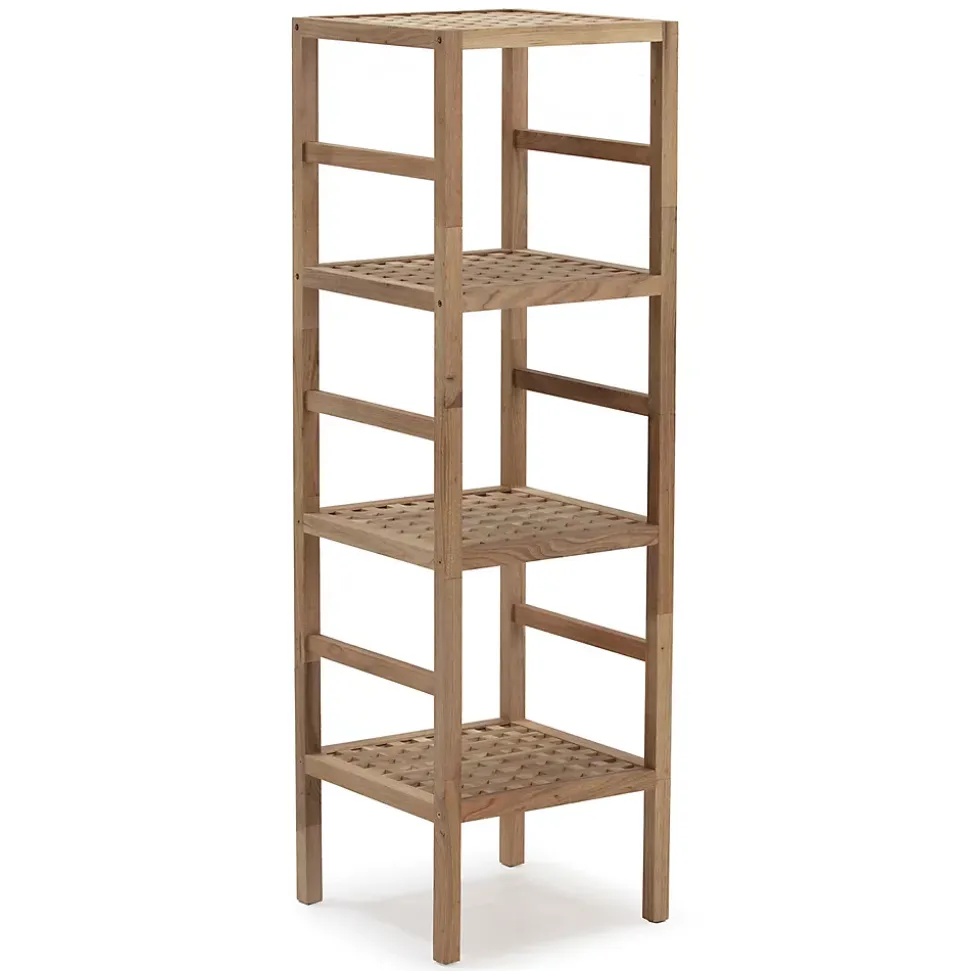 Etagère Alam en bois de noyer, hauteur 117,5 cm avec 4 niveaux