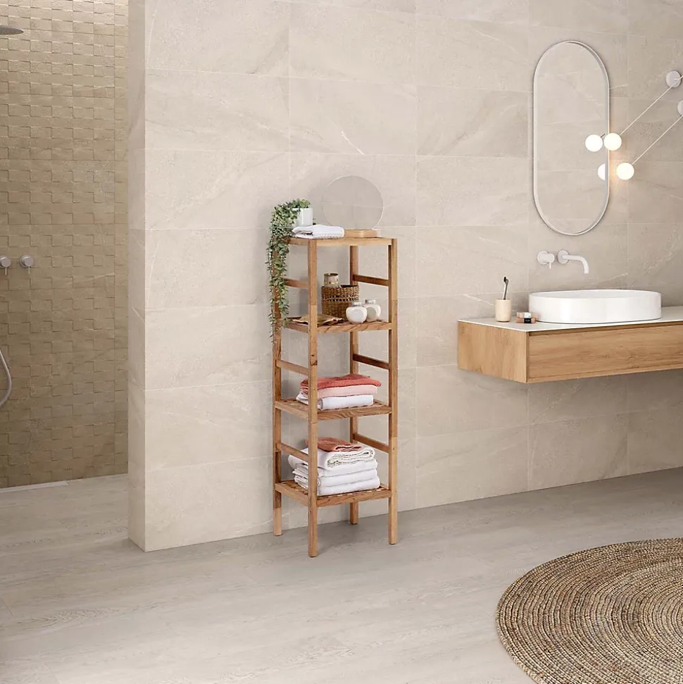 Etagère Alam en bois de noyer, hauteur 117,5 cm avec 4 niveaux