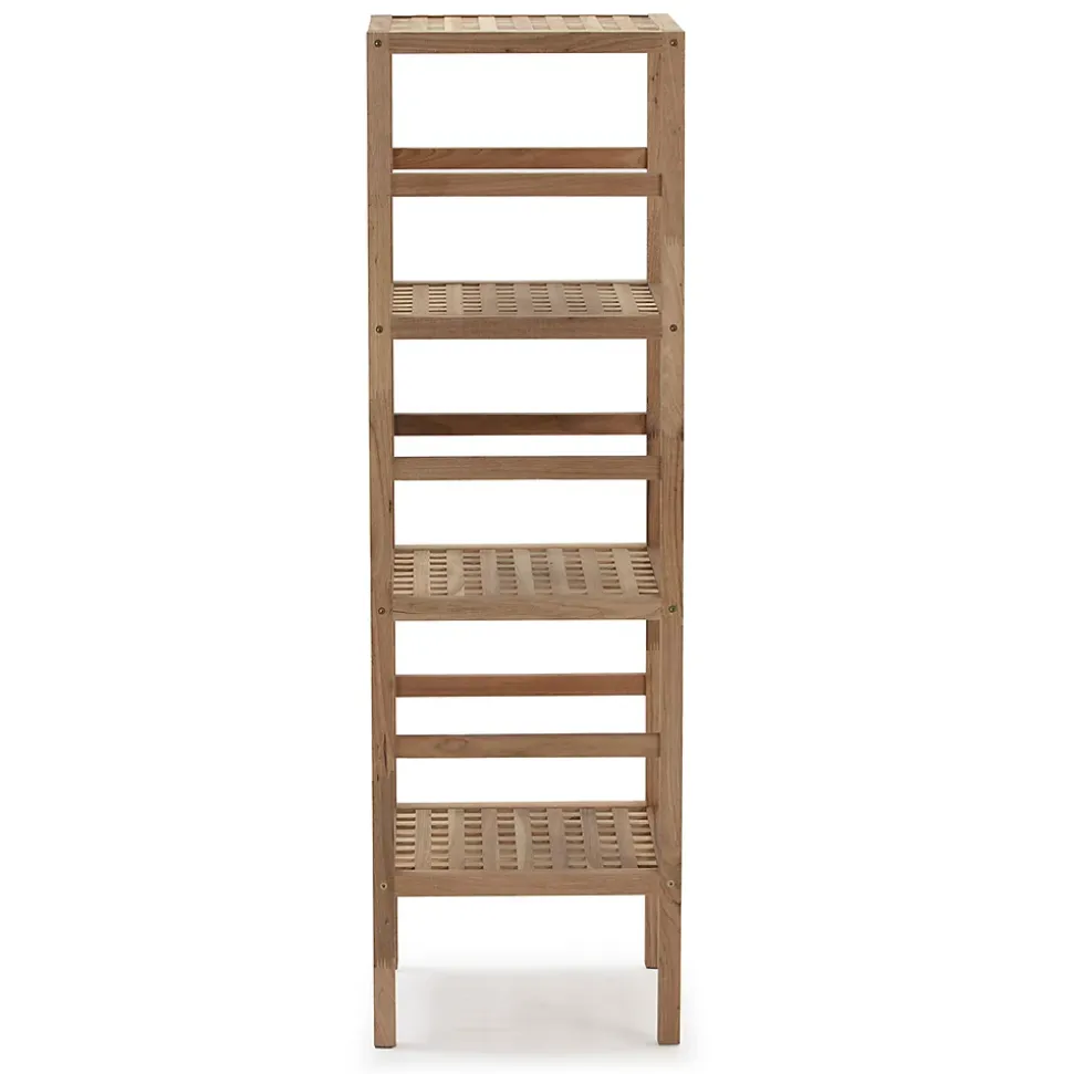 Etagère Alam en bois de noyer, hauteur 117,5 cm avec 4 niveaux