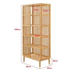etagère autoportante en bambou 185 x marron Helloshop26