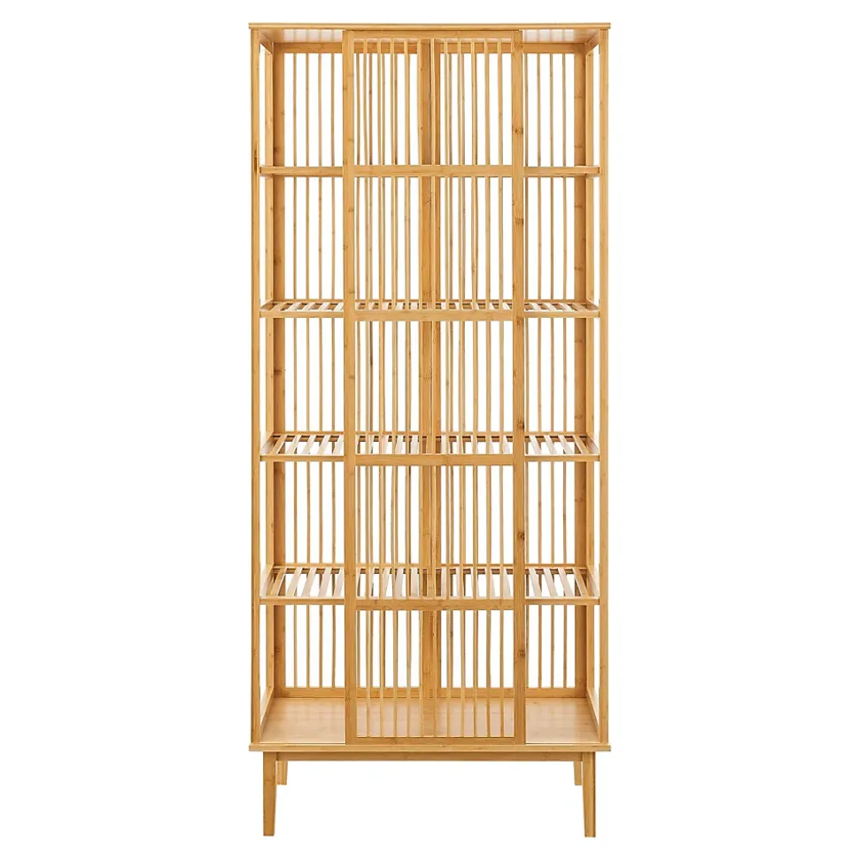 etagère autoportante en bambou 185 x marron Helloshop26
