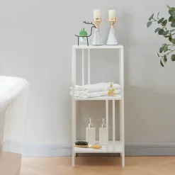 Etagère autoportante Kumlinge acier 80 x 35 x 35 cm blanc en.casa