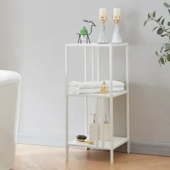 Etagère autoportante Kumlinge acier 80 x 35 x 35 cm blanc en.casa
