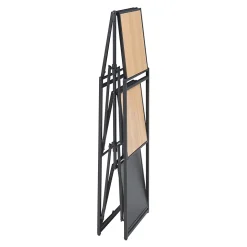 Etagère autoportante pliante Telemark à 3 niveaux métal MDF 81 x 68 x 38 cm noir effet chêne en.casa
