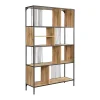 Etagère avec 9 niches en MDF et acier - Naturel et Noir - LEMAVIA