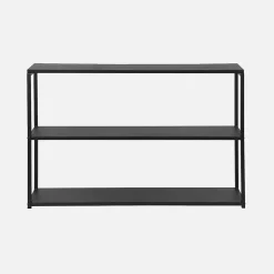 Etagère basse 3 niveaux en métal noir - Industrielle - 120x30x80cm