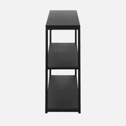 Etagère basse 3 niveaux en métal noir - Industrielle - 120x30x80cm