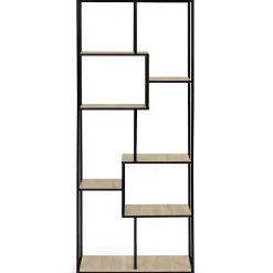 Etagère bibliothèque asymétrique 8 niveaux DETROIT design industriel 161 cm