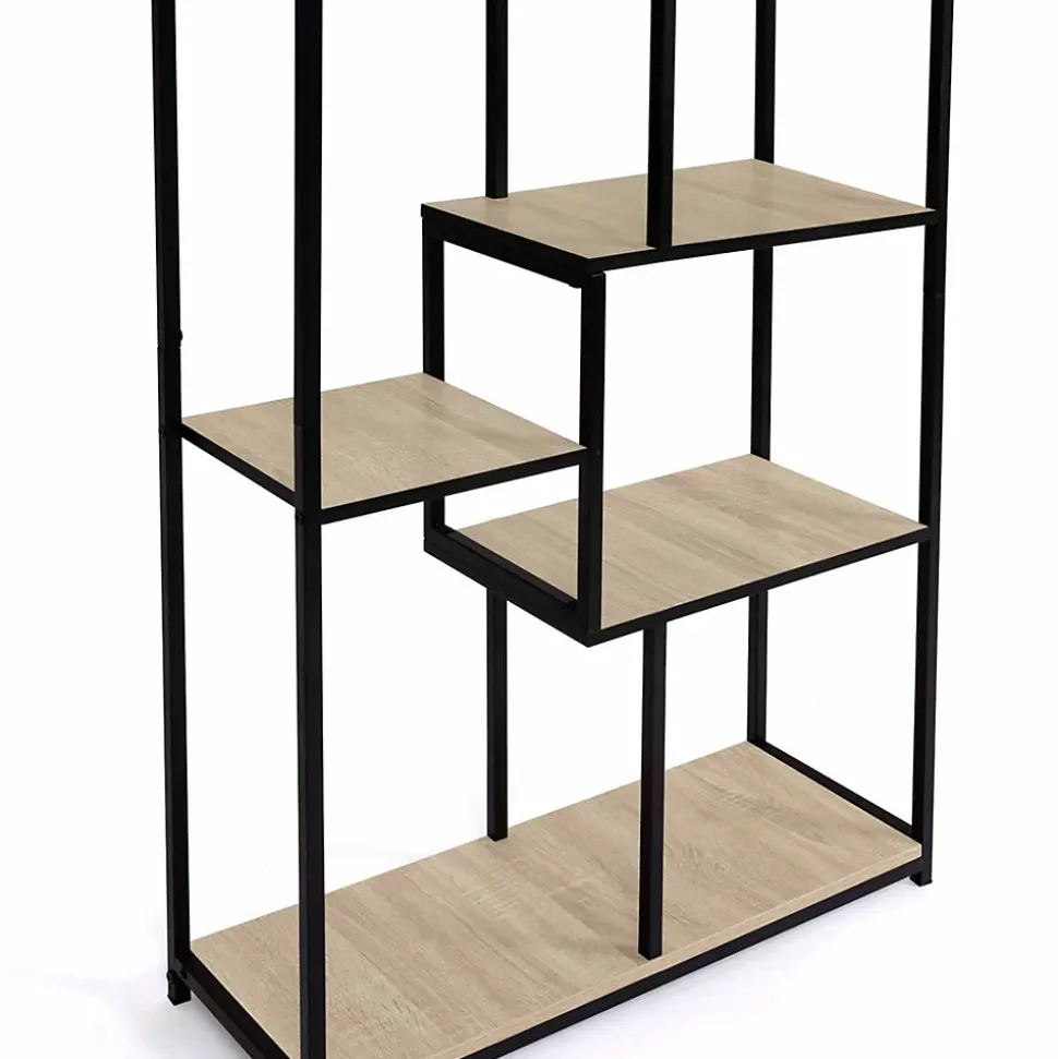Etagère bibliothèque asymétrique 8 niveaux DETROIT design industriel 161 cm