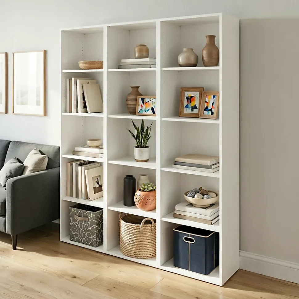 Etagère bibliothèque blanche GoodHome Atomia H. 187,5 x L. 150 x P. 35 cm
