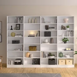 Etagère bibliothèque blanche GoodHome Pecan H. 220 x l. 73,8 x P. 29,4 cm