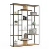 Etagère bibliothèque DETROIT avec 11 compartiments design industriel 143 cm