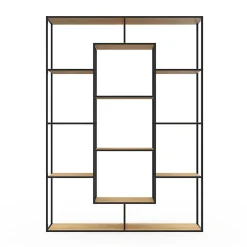 Etagère bibliothèque DETROIT avec 11 compartiments design industriel 143 cm