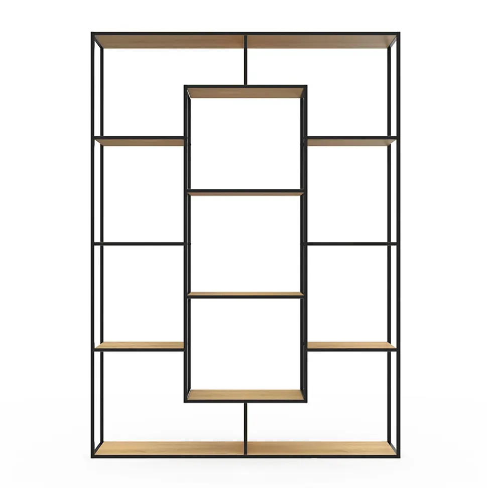 Etagère bibliothèque DETROIT avec 11 compartiments design industriel 143 cm