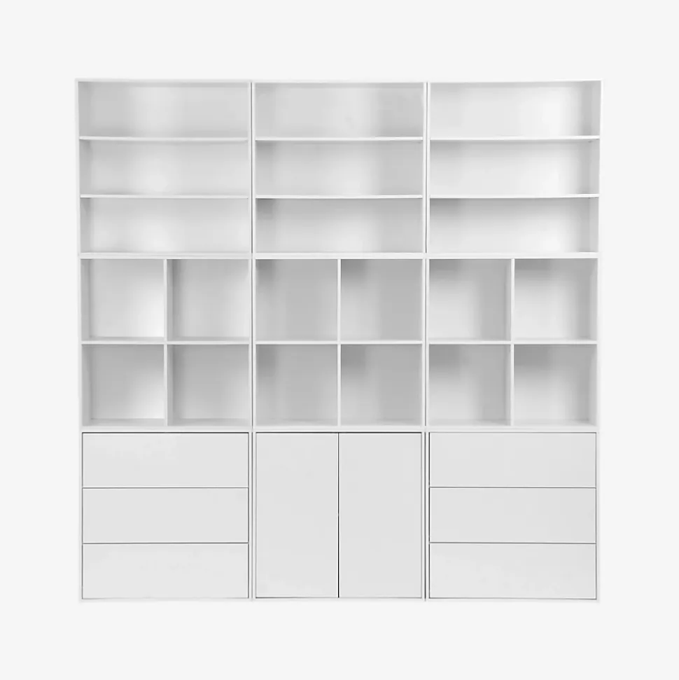Etagère. bibliothèque. module de rangement décor bois blanc 2 étagères L 70 x P 35 x H 70cm - Kompo