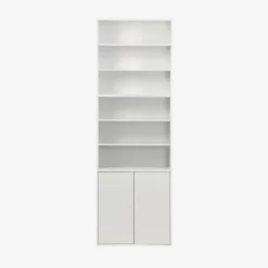 Etagère. bibliothèque. module de rangement décor bois blanc 2 étagères L 70 x P 35 x H 70cm - Kompo