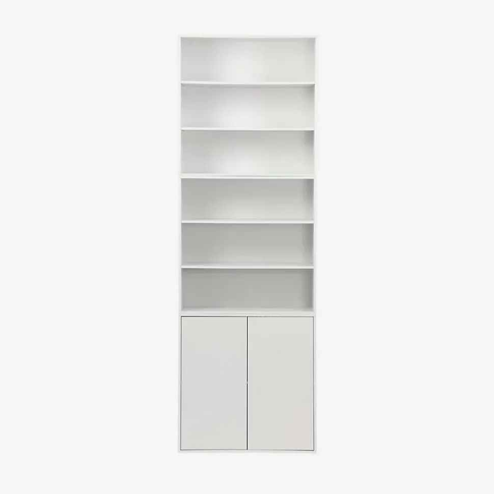 Etagère. bibliothèque. module de rangement décor bois blanc 2 étagères L 70 x P 35 x H 70cm - Kompo