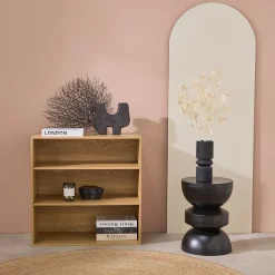 Etagère. bibliothèque. module de rangement décor bois chêne 2 étagères L 70 x P 35 x H 70cm - Kompo