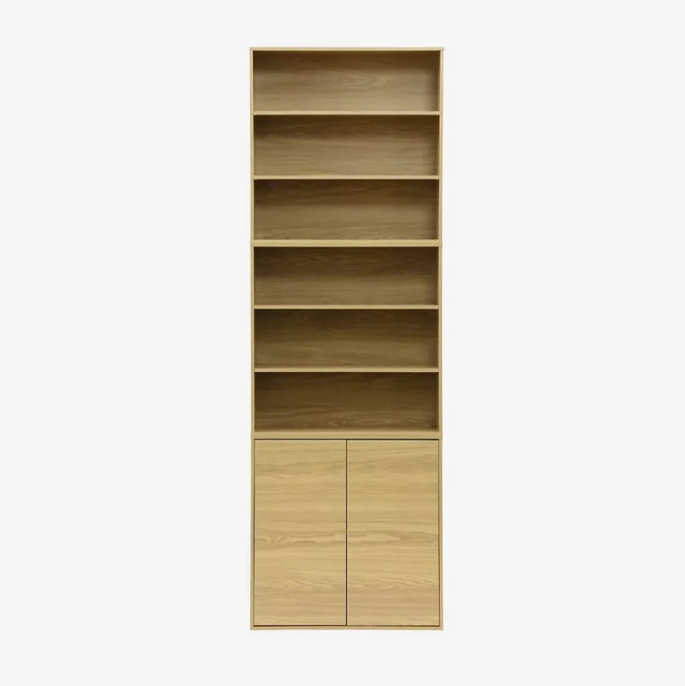 Etagère. bibliothèque. module de rangement décor bois chêne 2 étagères L 70 x P 35 x H 70cm - Kompo