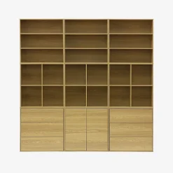 Etagère. bibliothèque. module de rangement décor bois chêne 2 étagères L 70 x P 35 x H 70cm - Kompo