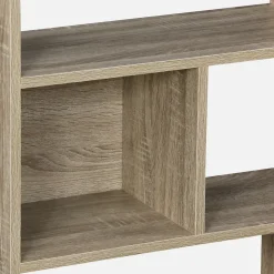 Etagère bibliothèque naturelle Pieter 3 étagères 6 compartiments de rangement