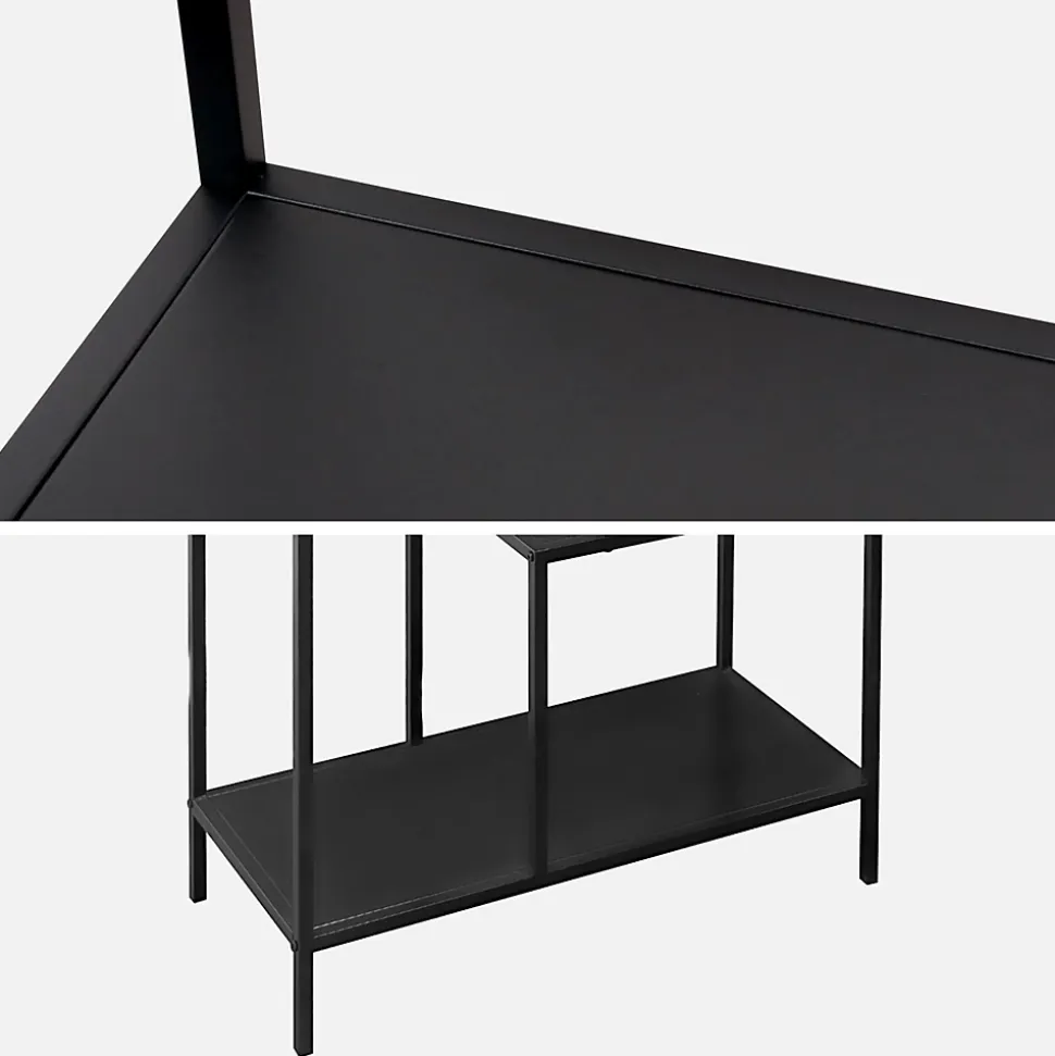 Etagère bibliothèque noir en métal noir asymétrique 4 niveaux INDUSTRIELLE L 69 x P 33 x H 113.5cm