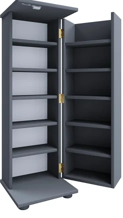 Etagère CD/DVD média Engalo H. 93 x L. 31 x P. 31 cm Anthracite