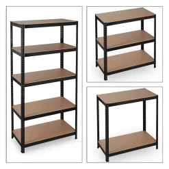 etagère charge lourde meuble de rangement mdf noir Helloshop26