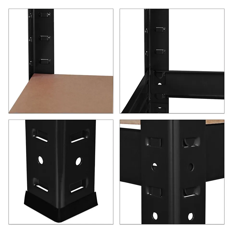 etagère charge lourde meuble de rangement mdf noir Helloshop26