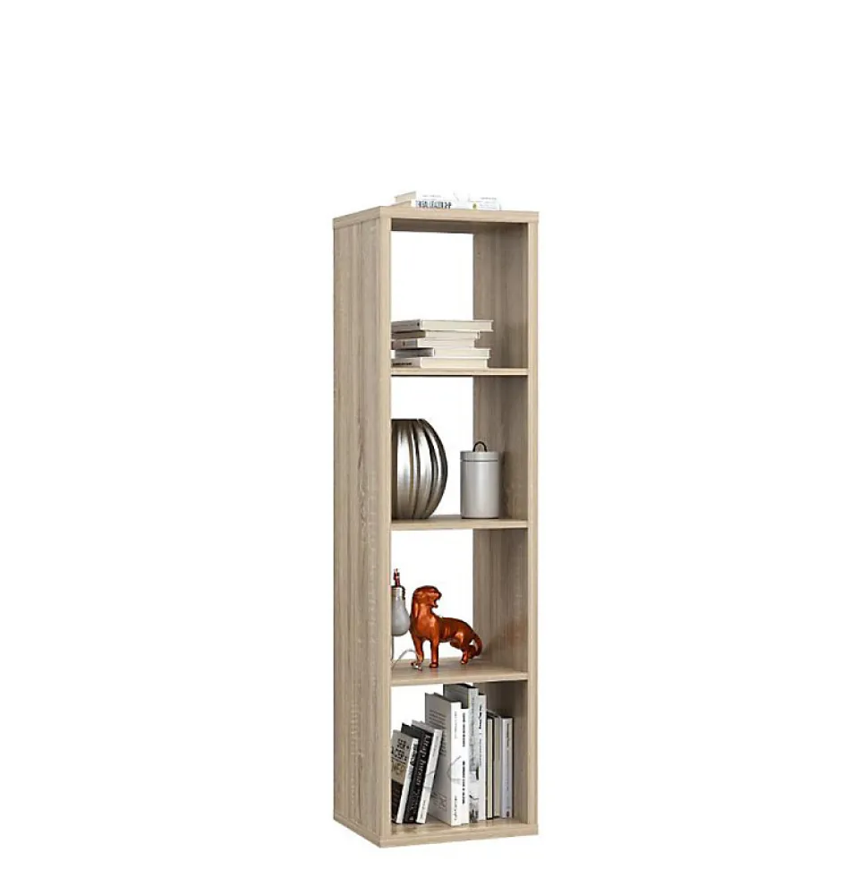 Etagère colonne 4 casiers décor chêne - Classico