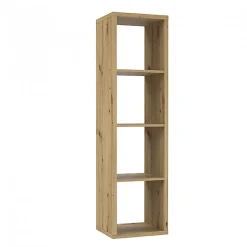 Etagère colonne 4 casiers décor bois rustique texturé - CLASSICO