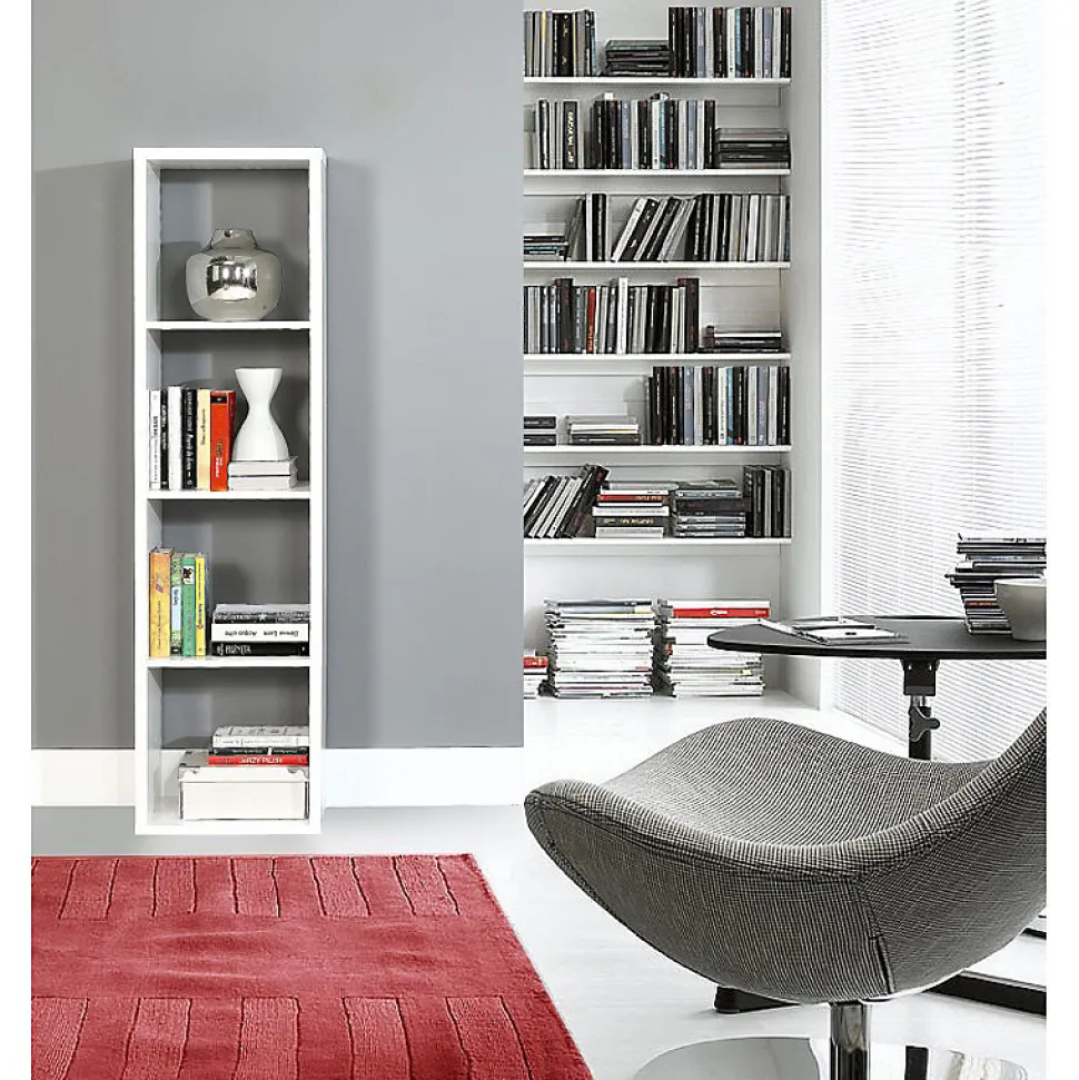 Etagère colonne 4 casiers décor blanc - Classico