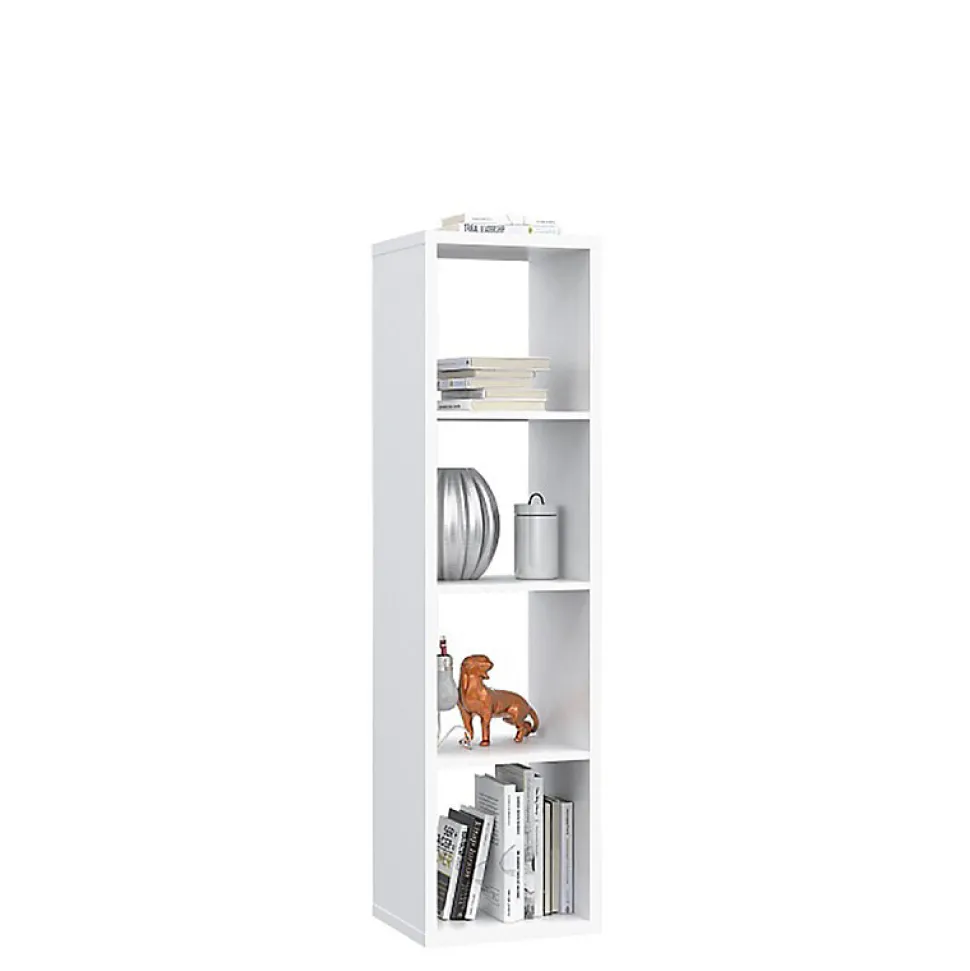 Etagère colonne 4 casiers décor blanc - Classico