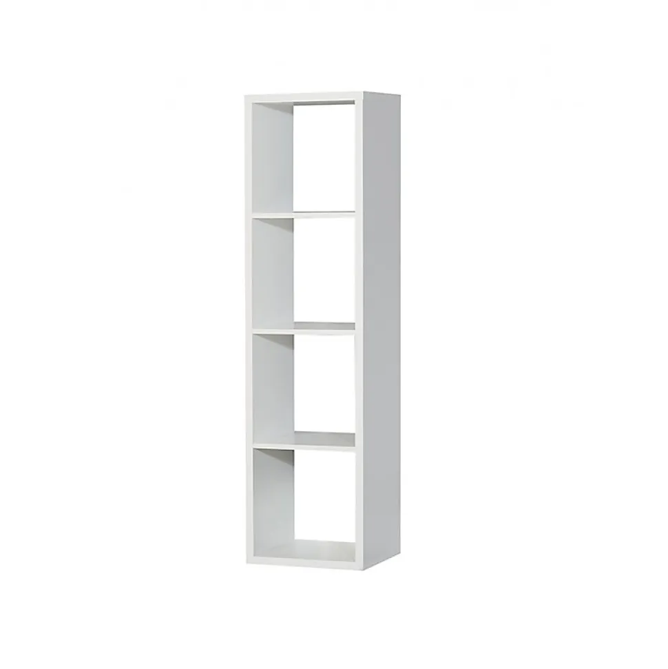 Etagère colonne 4 casiers décor blanc - Classico