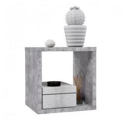 Etagère cube 1 casier décor béton gris - CLASSICO