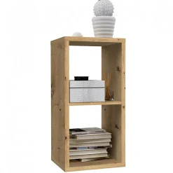 Etagère cube 2 casiers décor bois rustique texturé - CLASSICO