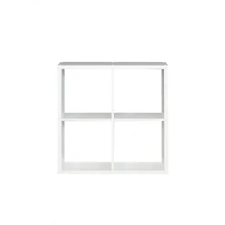 Etagère cube 4 casiers décor blanc - Classico