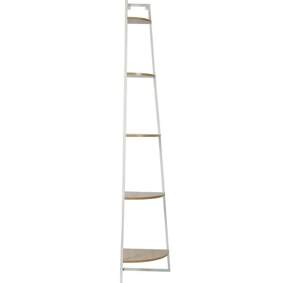 Etagère d'angle 5 niveaux en bois et métal EDISON