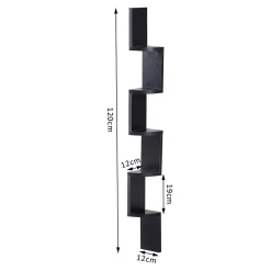 Etagère d'angle design contemporain zig zag 5 niveaux