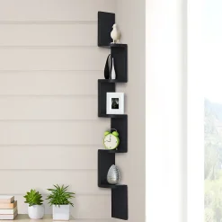 Etagère d'angle design contemporain zig zag 5 niveaux