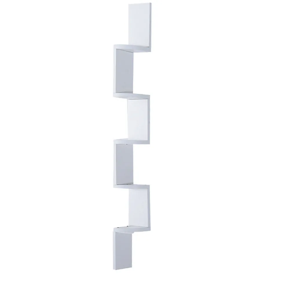 Etagère d'angle design contemporain zig zag 5 niveaux