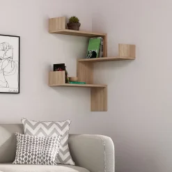 Etagère d'angle graphique en bois