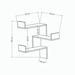 Etagère d'angle graphique en bois