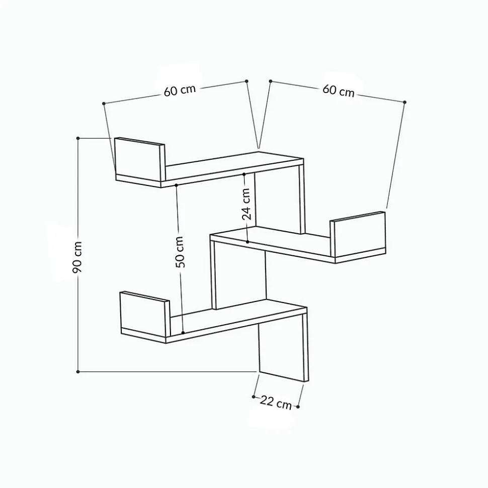 Etagère d'angle graphique en bois