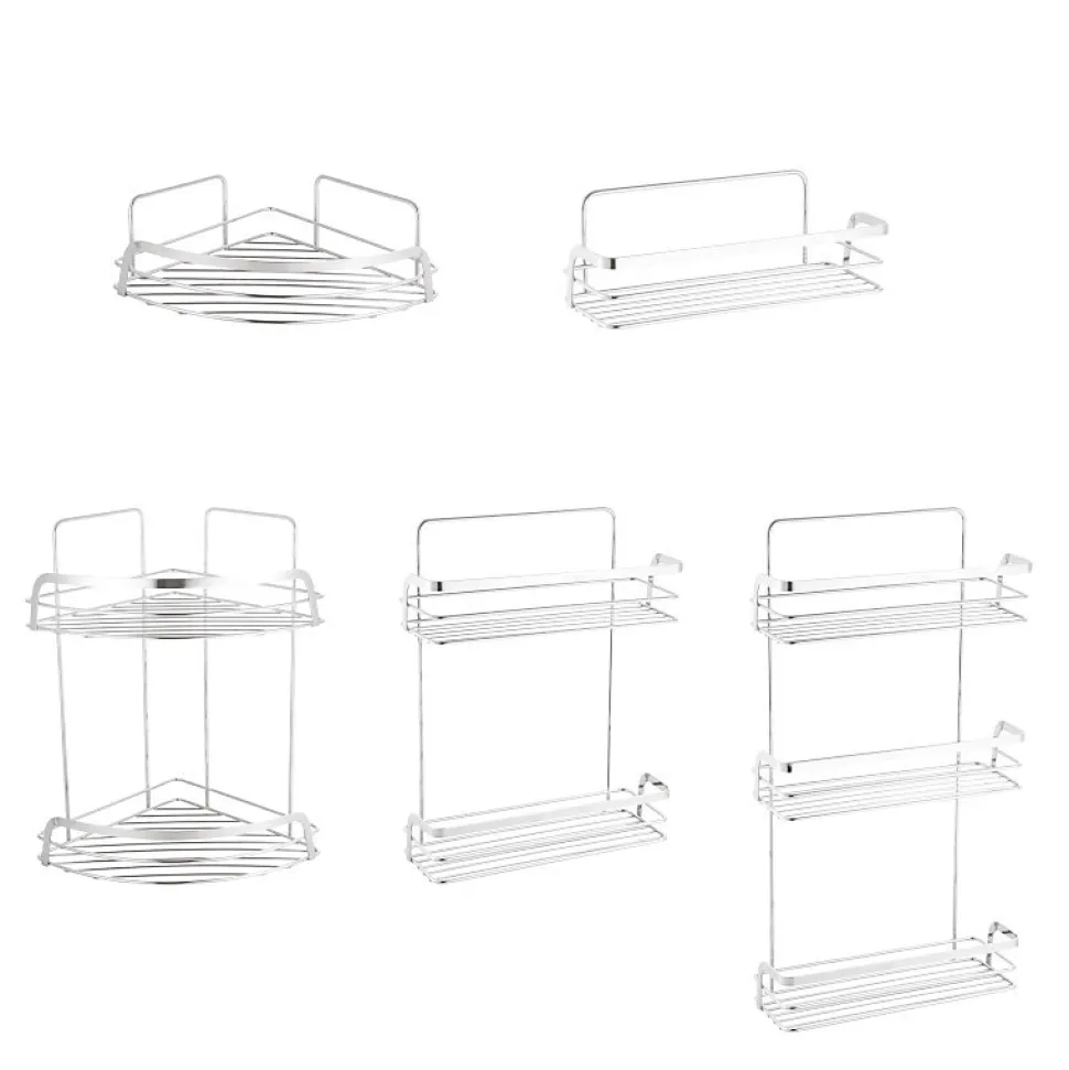 Etagère de douche 2 niveaux à fixer RILEY Chromé MSV