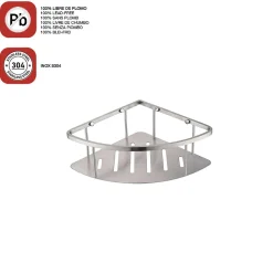Etagère de douche d'angle nickel brossé Inox S304 SKY BATH
