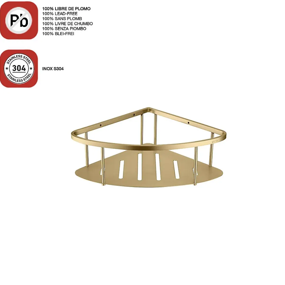 Etagère de douche d'angle or brossé Inox S304 SKY BATH
