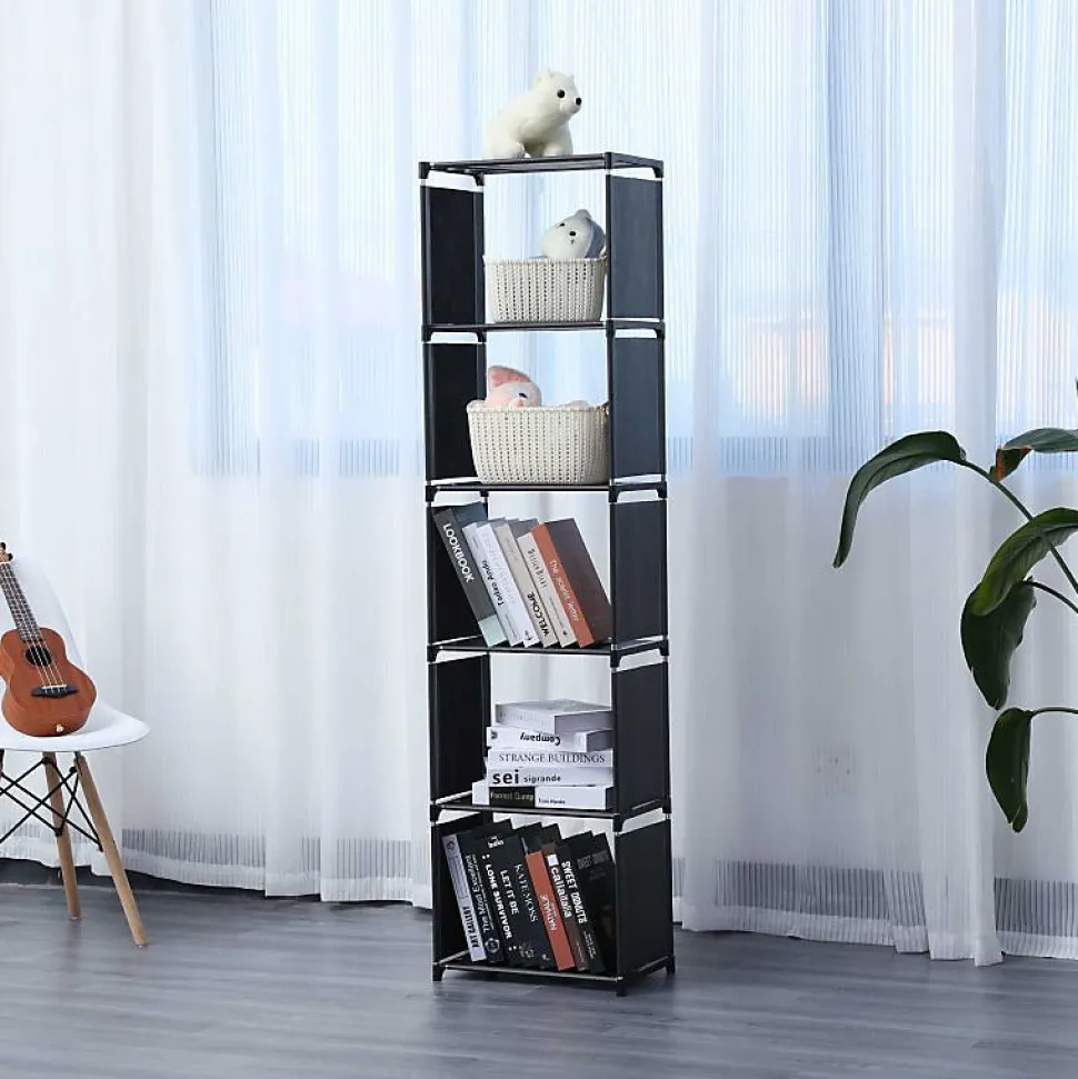 Etagère de rangement à 5 niveaux Gris Herzberg HG03619-BLK